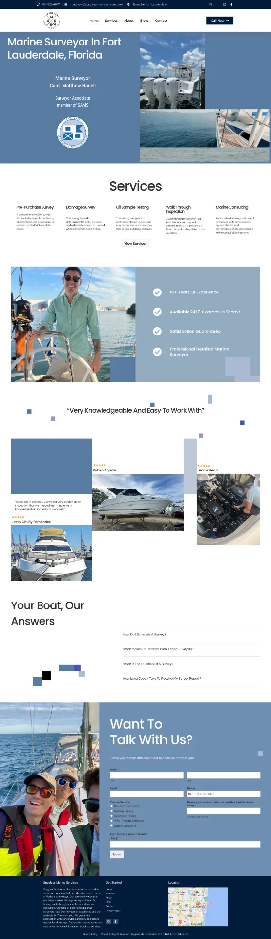 Marine services Website Design