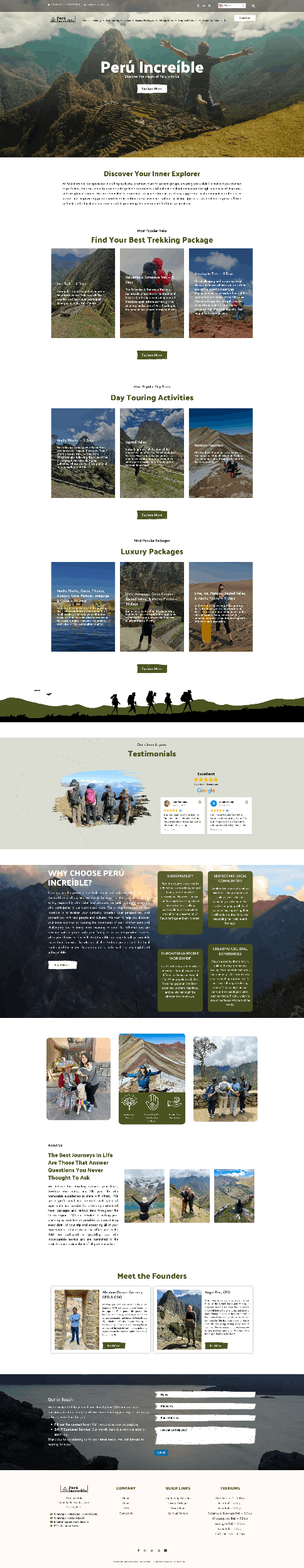 peru increible tour company web design